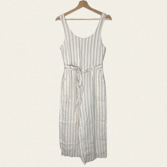 St. Tropez White and Gray Striped Midi Dress - Picture 2 of 4